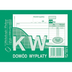 Druki samokopiujące Michalczyk I Prokop Dowód wypłaty KW, format A6, 80 kartek (402-5)